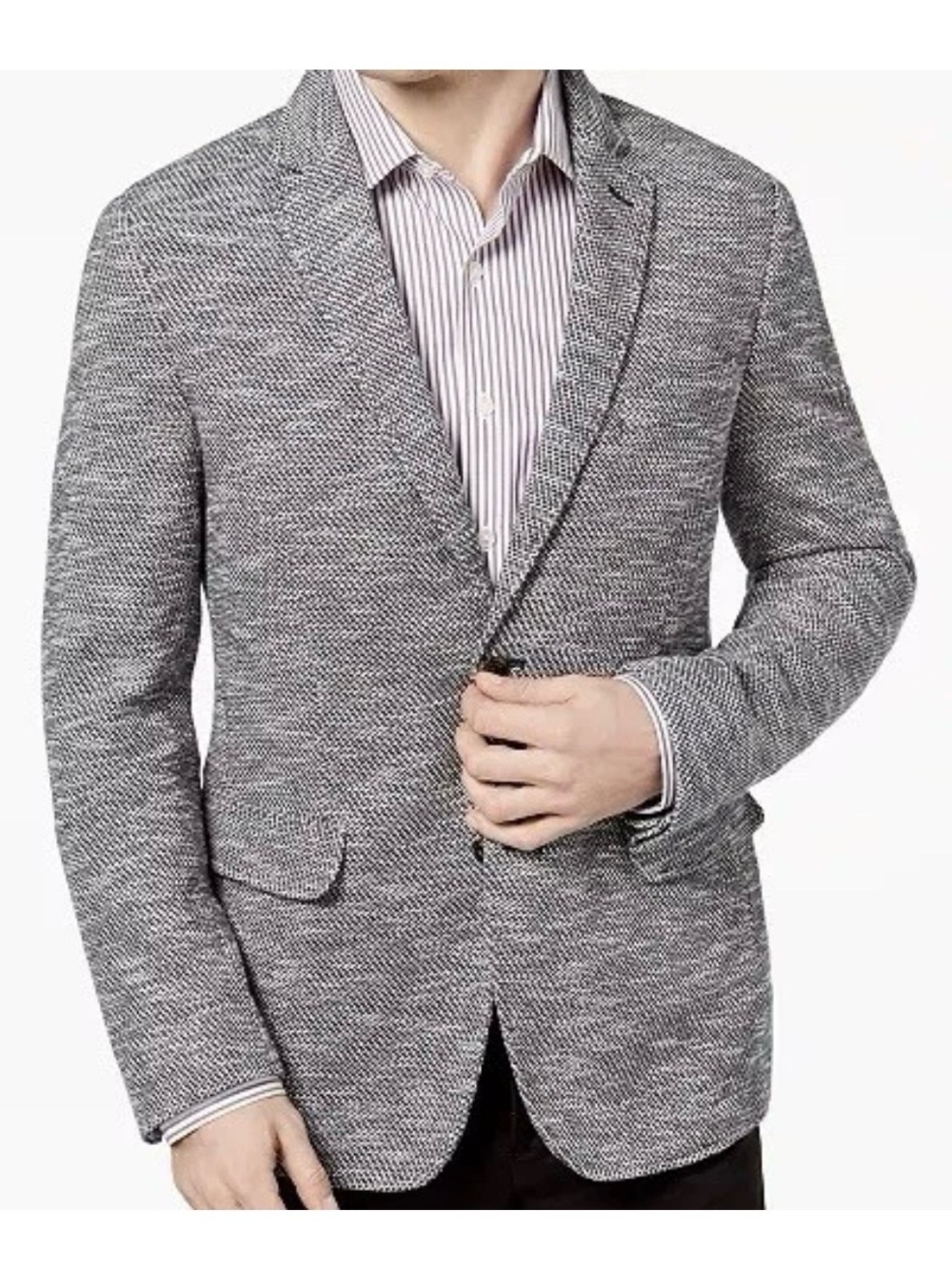 TASSO ELBA Mens XL 45-47 Classic-Fit Knit Sport Coat Jacket Blazer Unstructured